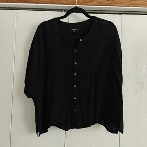 Women's Black Button-Up Top